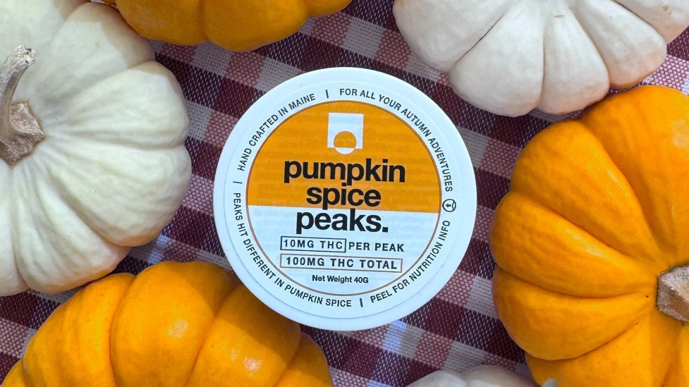 pumpkin spice peaks container.