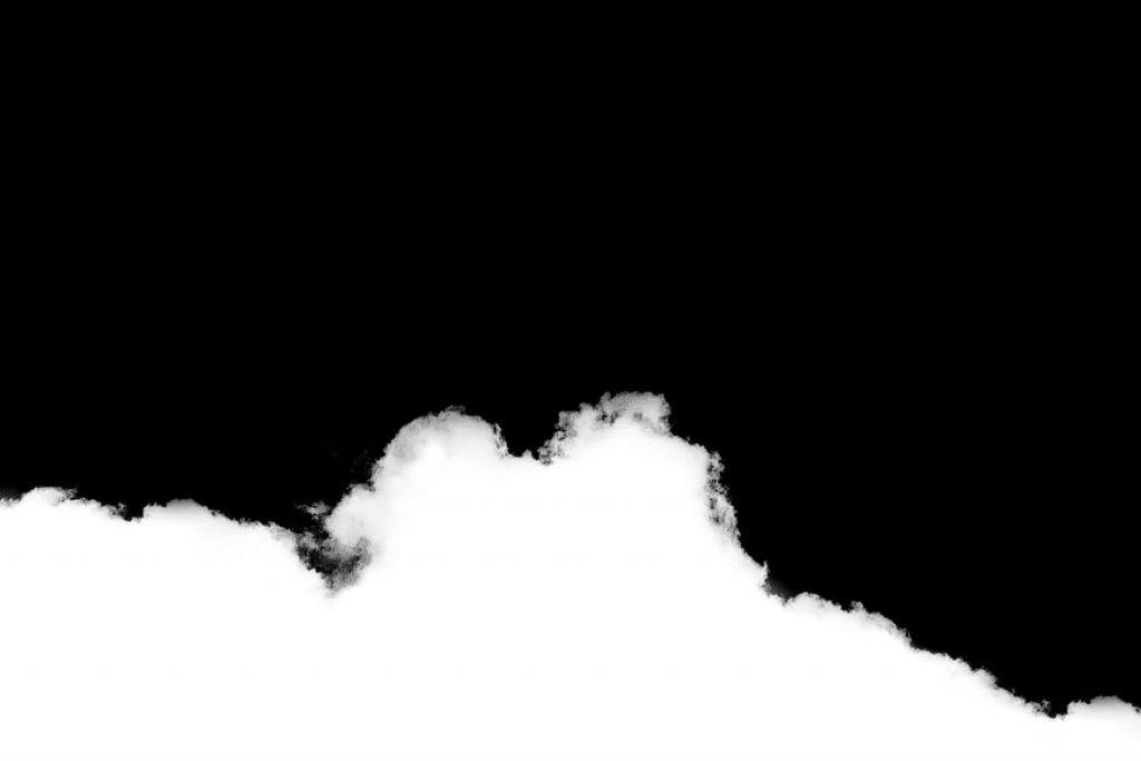 White clouds set against a black background.